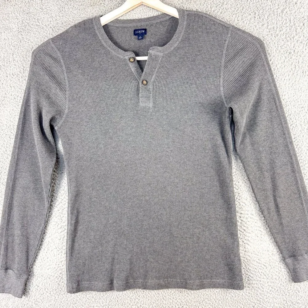 J Crew Shirt Mens Large Gray Henley Outdoor Office Casual Camp Hike Fish Hunt